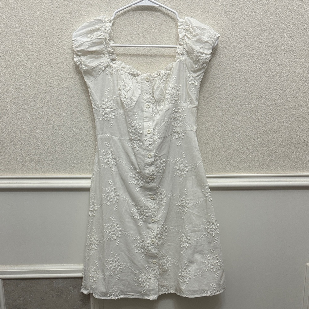 OPT White Floral Mini Dress
